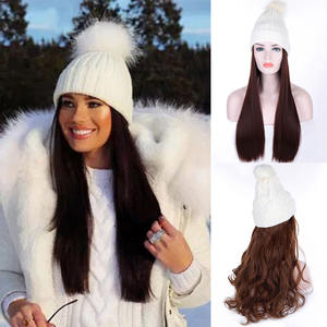 BOBO Hair-Peluca de cabello sintético para mujer, pelo largo ondulado liso, color negro y marrón, resistente al calor, extensión de cabello tejido para Otoño e Invierno - Product Image 1