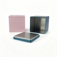Boîte en métal de qualité alimentaire personnalisée 90x90x90mm avec couvercle plat, imprimée en offset, pour le stockage du thé, du café, des biscuits et des gâteaux