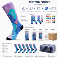 Chaussettes personnalisées sportives OEM sans couture, respirantes, à séchage rapide, absorbant la transpiration, résistantes aux déchirures, imprimées numériquement