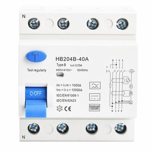 Interruptor Diferencial Tipo B, RCCB, CE, CB, 3P+N, 80A, 10mA, 30mA, 100mA, 300mA, 400V, 10kA, Interruptor de Circuito Diferencial, HB204B-40A, HB202B-40A - Product Image 6