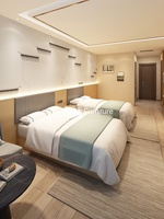 Modernes Holz-Hotelzimmer-Set Vollständiges Einzelbett mit Lampe Maßgefertigt für Gewerbliche Nutzung