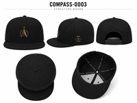 Casquette Snapback Unisexe en Polyester/Coton, Modèle Common Compass, Visière Plate, Style Urbain et Extérieur, Réglable, Logo Personnalisé, Petites Séries