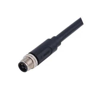 Wholesale Price M12 IP68 Waterproof Female T Code Cable With 4 Pins PUV/PUR Material In Gray/Black Reliable Connection Solution