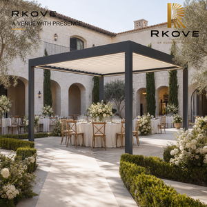Pérgola Motorizada con Paneles de Vidrio Opcionales e Iluminación RGB, Pabellón Residencial de 8x8m, Independiente, con Vidrio - Product Image 6