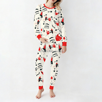 Pyjamas de Noël pour la famille, ensemble de vêtements de nuit imprimés pour les fêtes, pyjama à manches longues, ensemble de deux pièces, vêtements de maison festifs, pyjama en coton