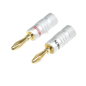 Banana Connector 4mm Speaker banana plugs 24K Copper gold plated 4mm Banana Jack match with 4mm binding post