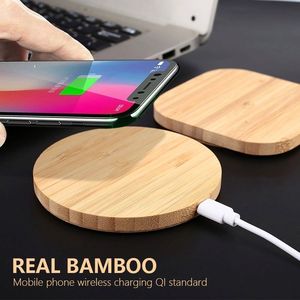 แท่นชาร์จไร้สายไม้ไผ่แบบพกพา 5w แท่นชาร์จไร้สายสำหรับโทรศัพท์มือถือ ช่องเสียบ USB - Product Image 2