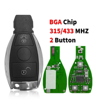 2버튼 리모트 스마트 자동차 키 315/433MHz 블랙 ABS 메르세데스 벤츠 BGA B S E 클래스 W203-212 W221 W222