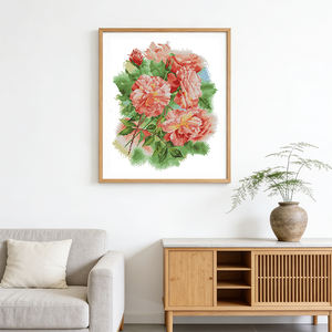 Kit de Broderie Point de Croix Roses Épanouies, Tissu <span class=keywords><strong>Aida</strong></span> Imprimé Compté 16/14/11CT, Ensemble de Broderie DIY Fait Main, Artisanat Artistique, <span class=keywords><strong>Toile</strong></span> pour Point de Croix - Product Image 2