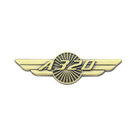Badge et emblème en alliage de zinc plaqué argent, thème ailes d'ange, pour avions Boeing A380 A350 A330 A321 A319 - Vente en gros