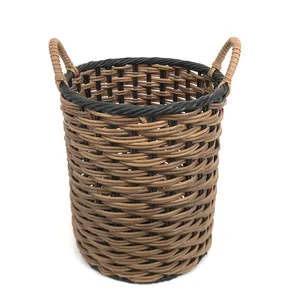 Round Laundry Rattan Storage Basket Made Handicraft Manufacturer