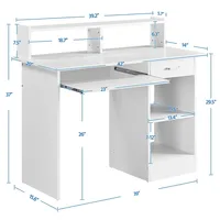 Bureau d'ordinateur compact à domicile, lignes élégantes et nettes, table d'ordinateur de bureau au fini en bois lisse