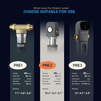 Filtre à eau à sédiments à rotation descendante avec manomètre intégré et grattoir, système de pré-filtration pour toute la maison 40 microns