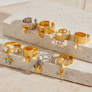 Juego de Anillos Colgantes de Acero Inoxidable Yueli con Dijes de Corazón, Joyería Unisex para Regalo - Product Image 4