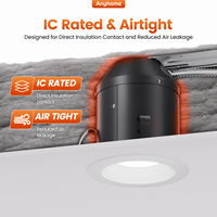 ANYHOME 4 İnç Siyah Tavan Gömme Can Ic Remodel Pot Işık Yuvası Retrofit Downlight Can TP24 Tabanı