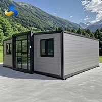 Maison conteneur moderne extensible 20 pieds 40 pieds, préfabriquée, modulaire, de luxe, en acier, à double aile, pour mini-supermarché/école, certifiée CE