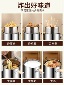 Stainless Steel Deep Fryer with <strong>Fish</strong> Strainer French Japanese Chips Mesh Pasta Pan Basket <strong>Pot</strong> Metal Fry Pan - Product Image 4