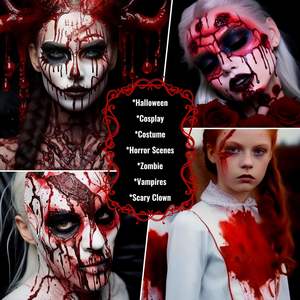 <span class=keywords><strong>Halloween</strong></span> goteando <span class=keywords><strong>sangre</strong></span> falsa 30ml oscuro lavable realista SFX maquillaje <span class=keywords><strong>pintura</strong></span> corporal para vampiro Zombie monstruo disfraz escenario - Product Image 6