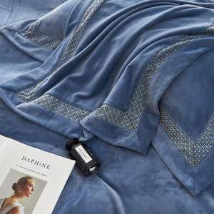 Embroidered Pillowcases Patchwork Duvet Cover <strong>Fitted</strong> Flat <strong>Sheets</strong> 2m/2.2m Velvet <strong>Double</strong> Bedsheet Designer Bedding Set - Product Image 6