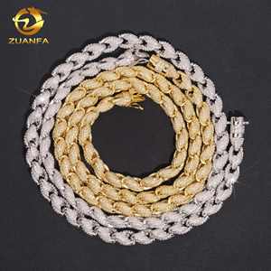 卸売 アイスアウト 7.5mm ロープチェーン 金メッキ 925 スターリングシルバー VVS モアサナイト アイスアウト クラスプ ロープチェーン ネックレス - Product Image 1