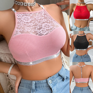 Nouveau soutien-gorge sans dos pour femme, style <span class=keywords><strong>gilet</strong></span>, avec encolure en dentelle et ruban argenté, à porter en extérieur, Sehe Fashion - Product Image 2