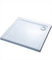 Receveur de douche carré moderne sur mesure de haute qualité 70 x 70 cm, base de douche en surface solide, acrylique et fibre de verre durables pour hôtels