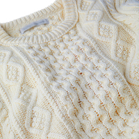 Individuelles Logo OEM ODM Herren Rundhals-Pullover Dicker Gepolsterter Einfarbiger Zopfmuster-Strickpullover Modischer Netz-Pullover Gestrickter Pullover
