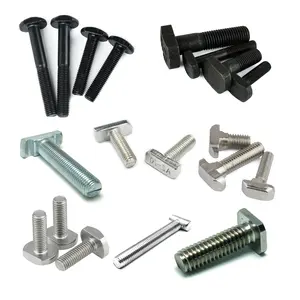 SS T Slot Hammer Head Parafusos Parafusos personalizados de zinco galvanizado T Parafusos Flat Square Head t Bolt M6 M8 M10