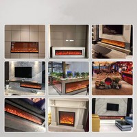 Cheminée Électronique Moderne à Effet de Feu, Encastrable, Style Européen, pour la Maison et les Salles d'Exposition, Décorative, TV F