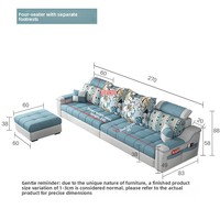 Sofá Seccional de Tela en Forma de L, Moderno, Nórdico, de Diseño Simple, Multifuncional, de Alta Calidad, para Sala de Estar, Precio al por Mayor