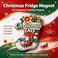 Aimant de réfrigérateur personnalisé en 3D, en alliage de zinc, certifié ISO, directement de l'usine, souvenir de Noël, logo personnalisé