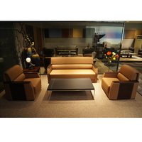 Mobilier de bureau commercial de direction pour salle de réunion personnalisé, ensemble de canapés modernes en cuir de luxe pour salle de bureau