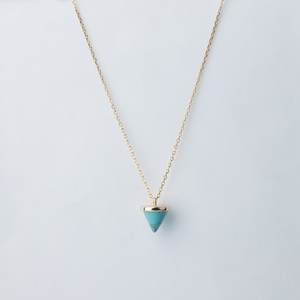 เครื่องประดับหินหยดน้ำสีฟ้าเทอร์ควอยซ์เล็กๆน้อยๆนำโชค925สร้อยคอเงินสเตอร์ลิงสร้อยคอบำบัดไข่มุกแสนอร่อย - Product Image 5