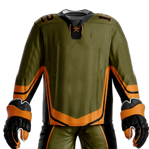 Maillots de hockey sur glace personnalisés OEM, uniformes de hockey sur glace professionnels avec broderie et impression par sublimation pour les joueurs et les équipes - Product Image 1