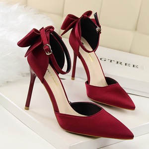 Zapatos de Tacón Alto de Alta Calidad, Zapatos de Tacón Alto con Punta Puntiaguda y Moño, <span class=keywords><strong>Sandalias</strong></span> de Tacón para Mujeres y Damas - Product Image 4