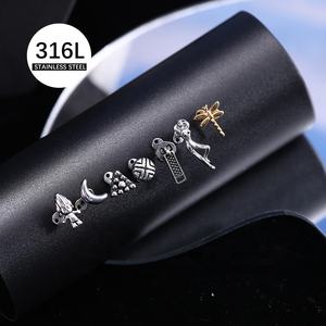 Новые товары, титановый дермальный пирсинг, 4 мм с внутренней резьбой, плоский диск, звезда, дермальный якорь, пирсинг, украшения для тела - Product Image 5