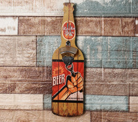 Nicro Prix de Gros Décoration Murale Créative en Bois Imprimée UV pour Restaurant, Outil de Cuisine, Décapsuleur de Bouteilles de Bière