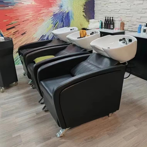 Sillón de Champú Portátil Ecológico Moderno con Masaje para Salón de Belleza, Spa, Barbería, con Lavabo de Cerámica para Uso en Barberías - Product Image 2