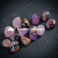 Pierres Roulées en Améthyste et Agate, Thème Ange, pour Décoration Feng Shui, Gravées par Rozrin Crystals
