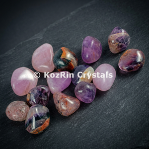 Achetez en ligne des pierres d'améthyste roulées pour la décoration de la maison Feng Shui, sculptées avec des gravures de Rozrin Crystals - Product Image 3