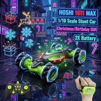 HOSHI 1611 MAX Voiture RC de cascades 2,4 GHz avec 2 batteries, contrôle par geste et montre, moteur sans noyau, rotation à 360°, échelle 1/10, pour cadeau de Noël