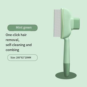 <span class=keywords><strong>Brosse</strong></span> de toilettage auto-nettoyante en acier inoxydable pour animaux de compagnie – Élimination des poils, démêlage pour chiens et chats - Product Image 2