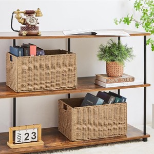 Seagrass <b>Storage</b> <b>Basket</b> Square Clothing Organizer Foldable Toy Stationery <b>Storage</b> Box - Product Image 2