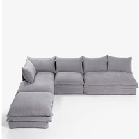Đồ Nội Thất Phòng Khách Hình Dạng Couch Set Mây Modular Hiện Đại Slipcovered Cắt Mây Sofa