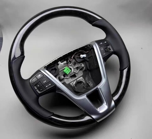 ชุดพวงมาลัยหนัง PU ไม้พีชสำหรับรถวอลโว่ <span class=keywords><strong>S60</strong></span> V40 V60 V90ดัดแปลงและอัปเกรดแล้ว - Product Image 2