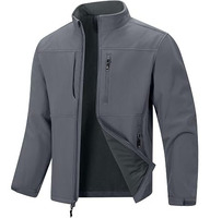 Veste softshell pour homme, doublée de polaire, imperméable, coupe-vent, fermeture éclair intégrale, col montant, 7 poches, pour la randonnée, le travail tactique en plein air