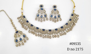 Ensemble de bijoux Mehendi 09535, collier en strass, boucles d'oreilles, tikka, bijoux ethniques pakistanais pour mariage, cadeau de fiançailles, fête de mariage - Product Image 2