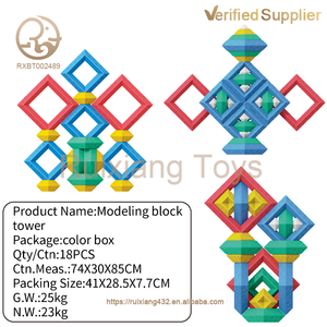 Suministro de fábrica, venta al por mayor, juguetes de aprendizaje preescolar exploratorios de cognición, juegos de construcción piramidales creativos, juguetes apilables para niños - Product Image 5