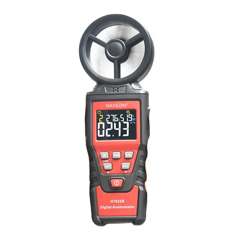 Sensor de velocidade do vento ht625b, anemômetro multifuncional com conexão usb, mayilondigital