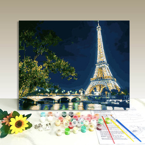 Wholesale Custom Modern Style DIY iron tower Painting by Numbers Kits Cartoon Oil Medium <b>for</b> Adults Kids Home Decor Gift Ideas - Product Image 1